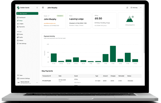 WattPay operator dashboard on laptop