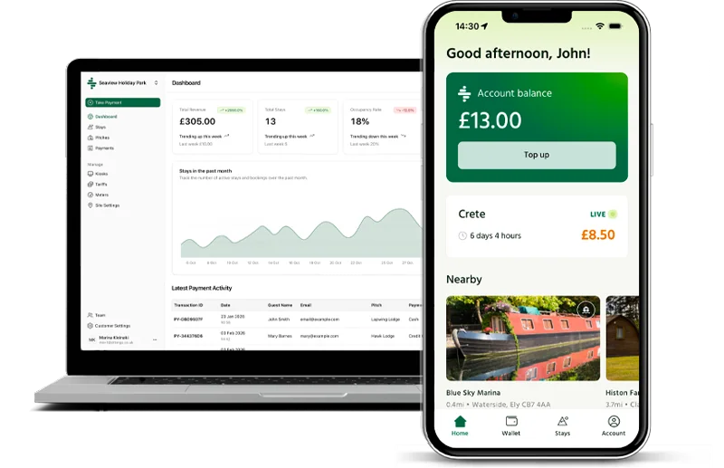 WattPay platform home screen and customer app displaying credit top-up